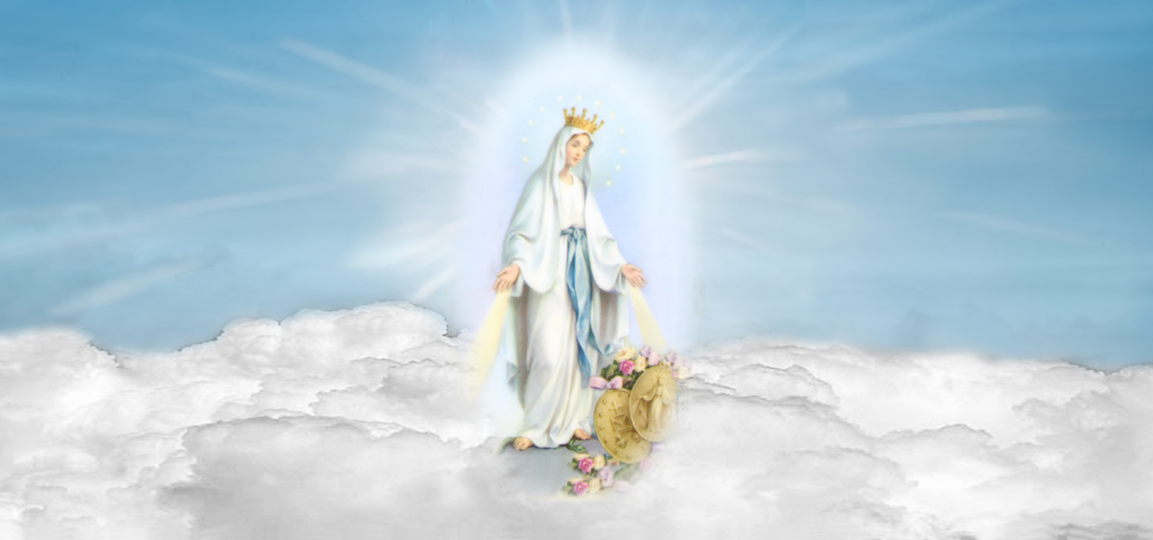 Lady of the Miraculous Medal B Clouds Blue